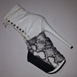 Z PLANET Platform Protectors - White Snake Print with Laces