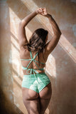 SWAY Tess High Waisted Shorts - Green Aventurine *SIZE XXL ONLY*
