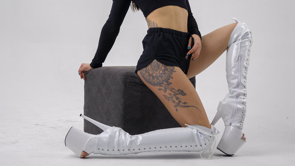 Z PLANET Thigh High Bootsleeves - White Leather
