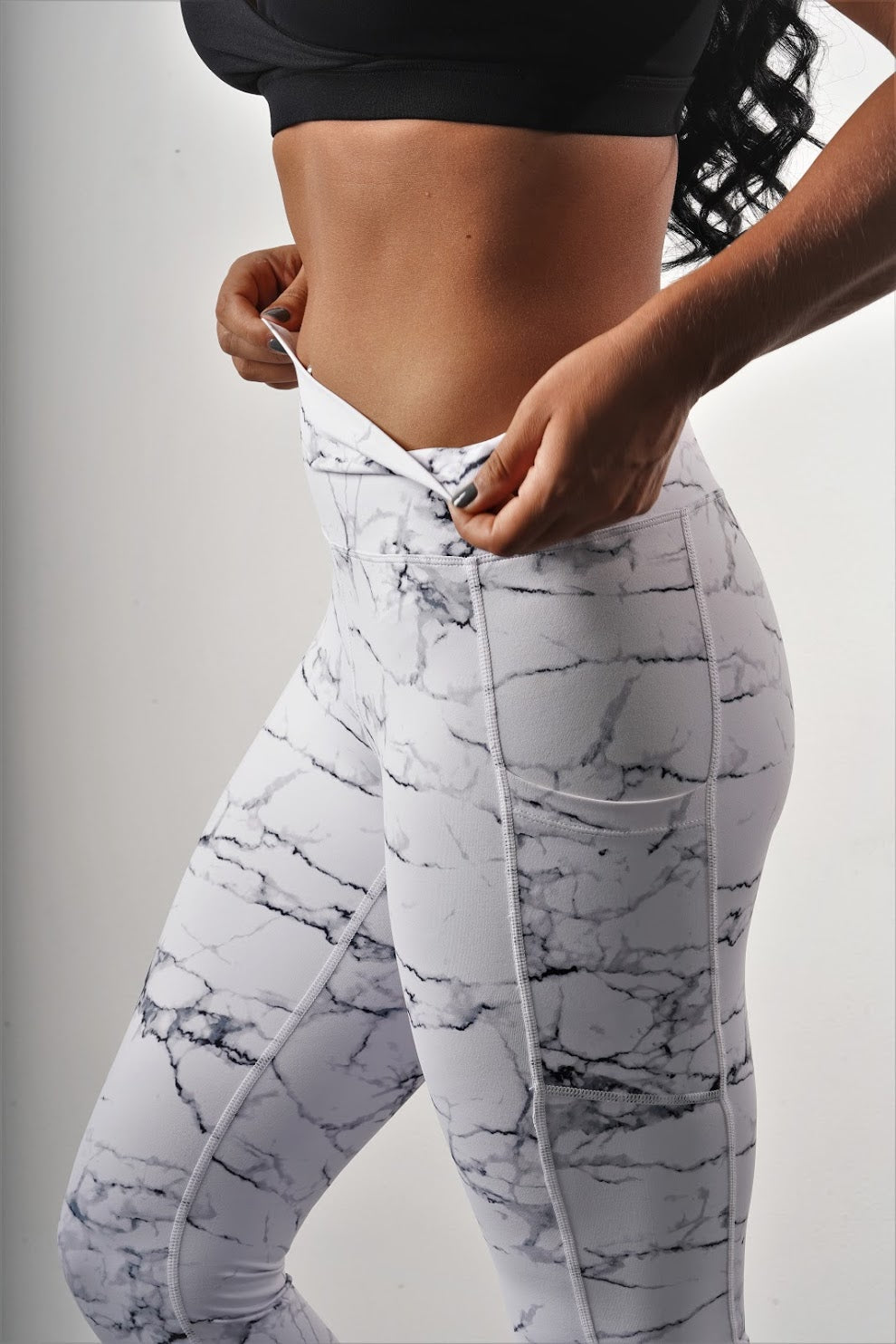 OFF THE POLE Iconic Leggings - White Marble *SIZE XL ONLY*