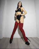 Z PLANET Thigh High Bootsleeves - Red Glitter