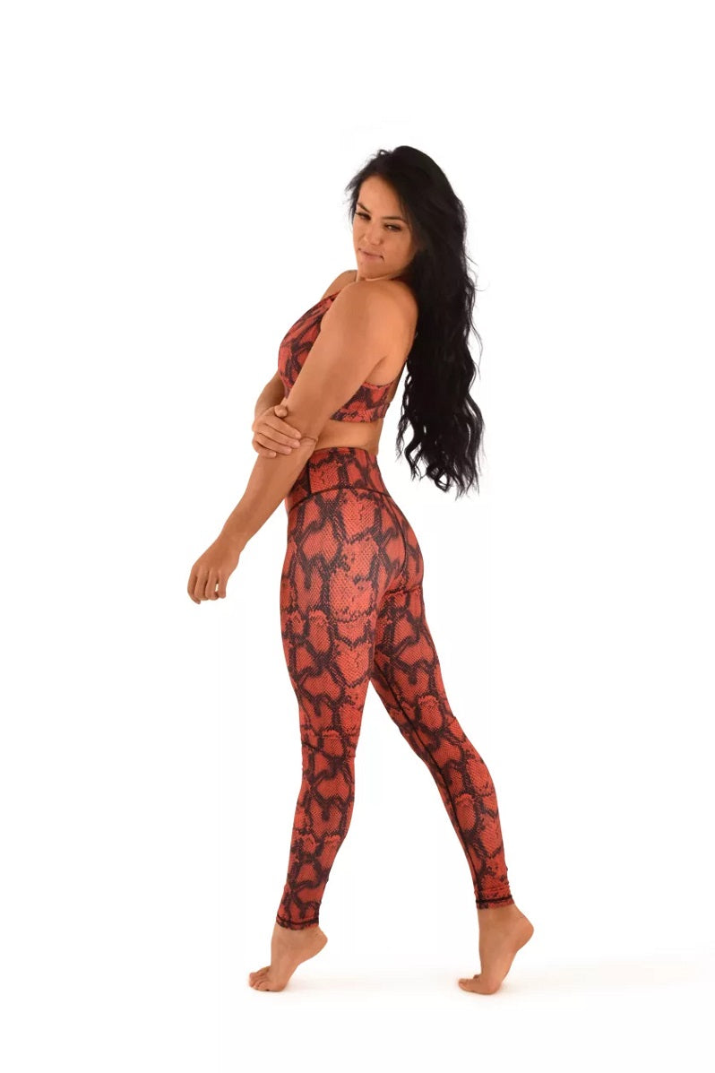 OFF THE POLE Lifestyle Leggings - Burnt Orange Snake Print *SIZE XS/L ONLY*