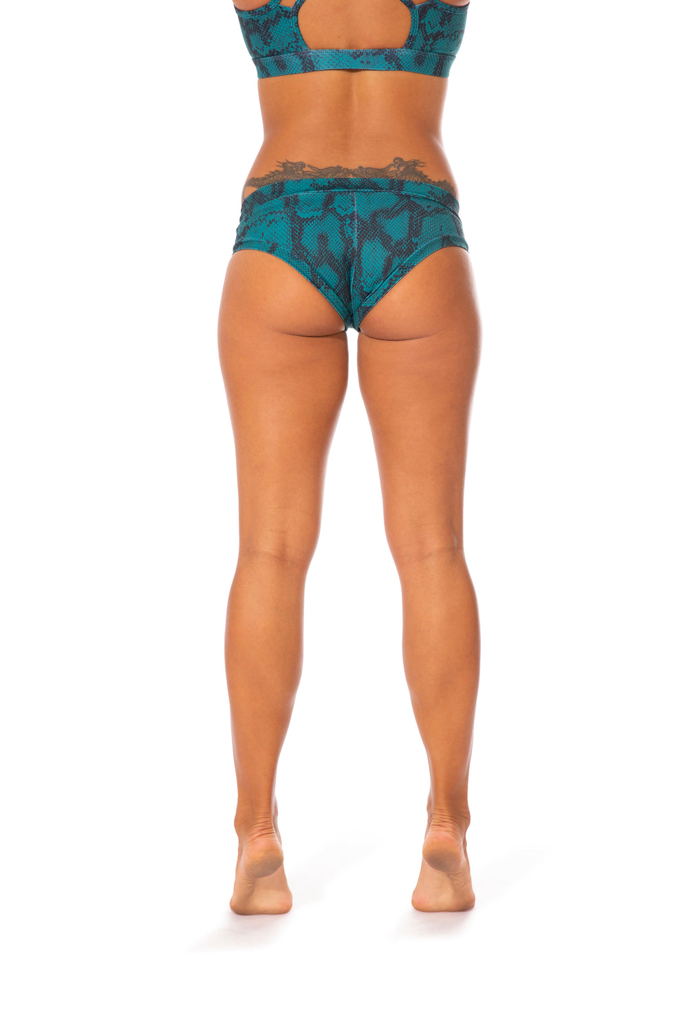 OFF THE POLE Classic Shorts - Emerald Green Snake Print *SIZE L ONLY*