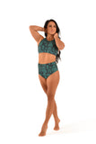 OFF THE POLE Lifestyle Sports Bra - Emerald Green Snake Print *SIZE L & XL ONLY*