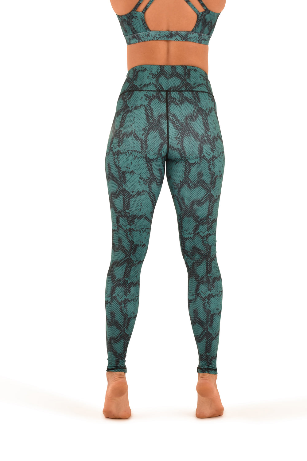 OFF THE POLE Lifestyle Leggings - Emerald Green Snake Print *XS/L/XL ONLY*