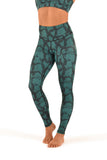 OFF THE POLE Lifestyle Leggings - Emerald Green Snake Print *XS/L/XL ONLY*