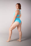 OFF THE POLE High Waisted Scrunch Shorts - Bright Blue *SIZE M & L ONLY*