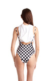 HAMADE High Waisted Sling Shorts - Checkered *SIZE AU6 ONLY*