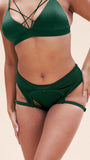 LUNALAE Cora Low Waist Garter Shorts Recycled - Moss Green
