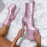 HELLA HEELS The Glitterati Boots - Sugarbaby 8 Inch