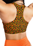 CLEO THE HURRICANE Power Print Twist Top - Toxic Orange Leopard *SIZE XS ONLY*