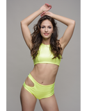CARO LINE Neon High Waisted Shorts - Lime *SIZE S ONLY*