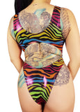 CLEO THE HURRICANE Monokini/Bodysuit - Zebratallic
